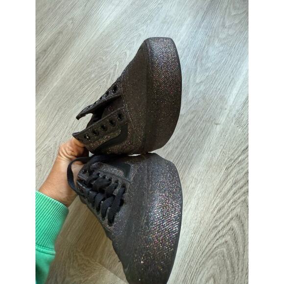 Vans Off the Wall Rainbow Glitter Purple/Black Shoes Men's 5.5 Women's 7.0 - Picture 9 of 10